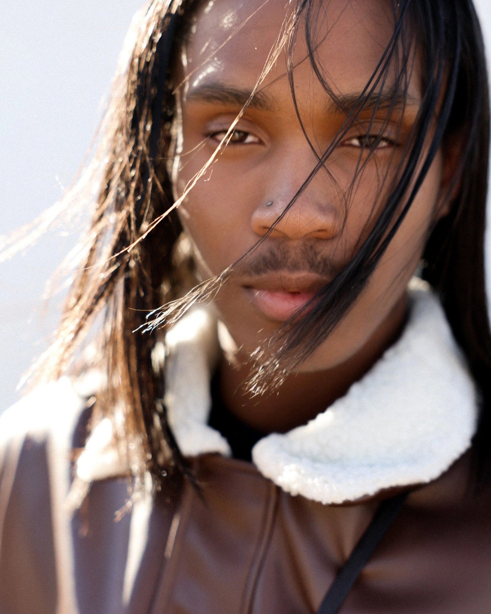 Leather windswept beauty