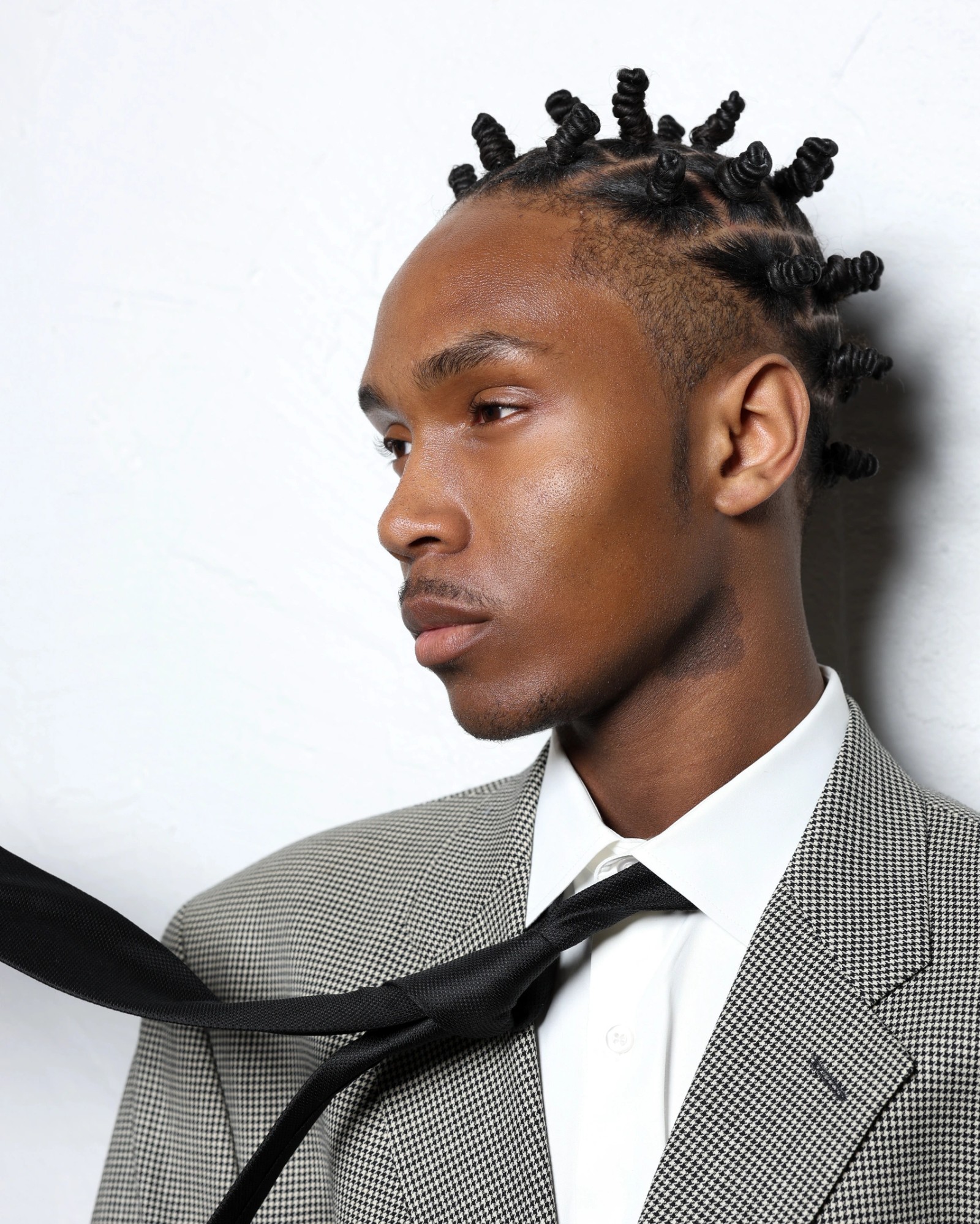 Houndstooth suit profile